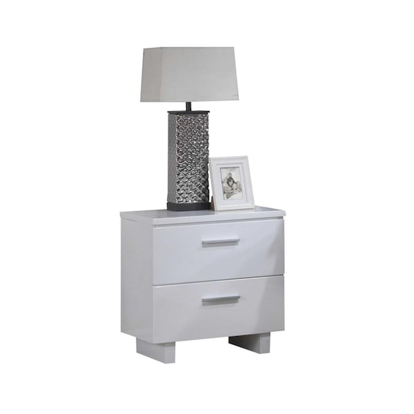 Salle De Bain Usa 23 x 23 x 15 in. Wooden Leg Nightstand - White SA3092543 - main